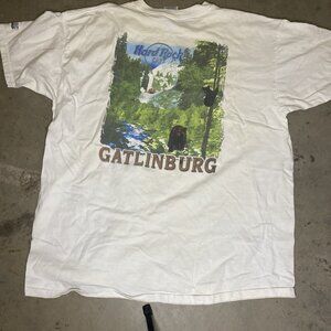 Hard Rock Cafe  T Shirt Men XXL White Gatlinburg Tennessee Euc Nature Animals